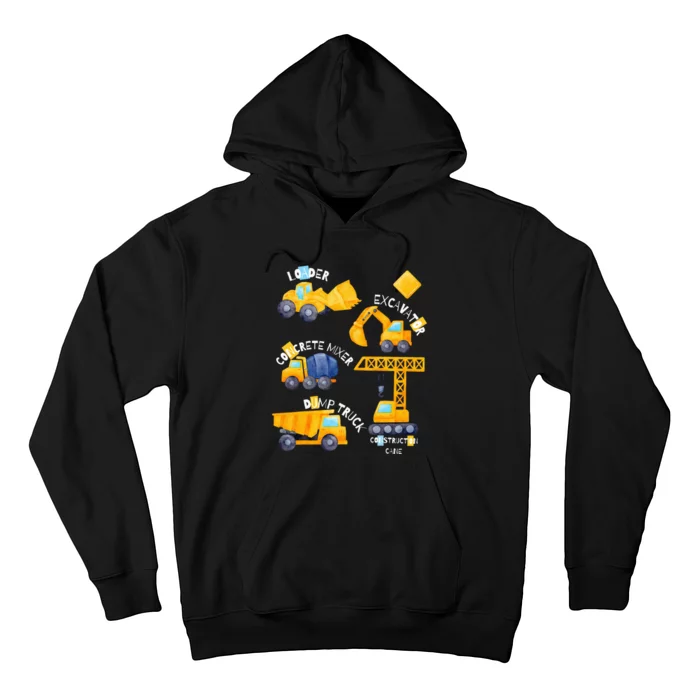 construction vehicles collage Hoodie