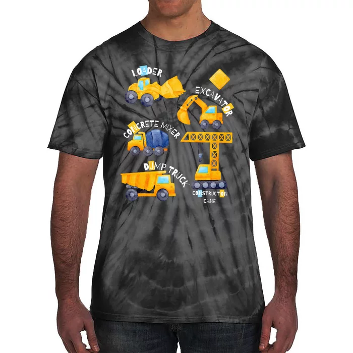 construction vehicles collage Tie-Dye T-Shirt