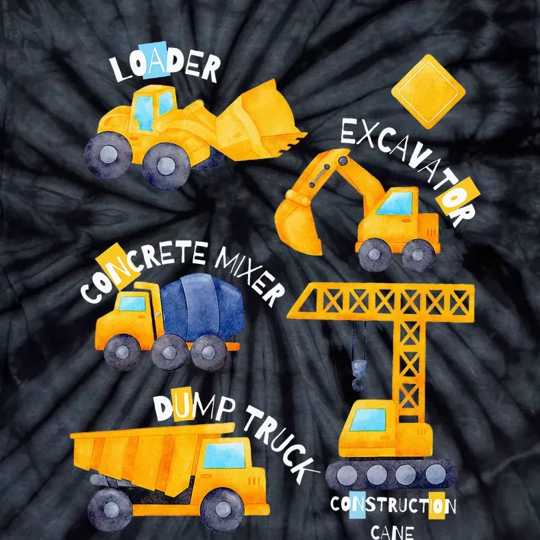 construction vehicles collage Tie-Dye T-Shirt