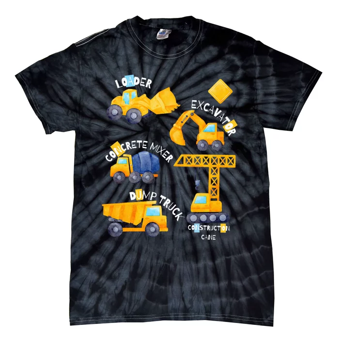 construction vehicles collage Tie-Dye T-Shirt