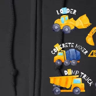 construction vehicles collage Full Zip Hoodie