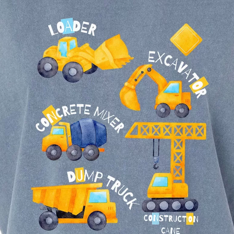 construction vehicles collage Garment-Dyed Women's Muscle Tee