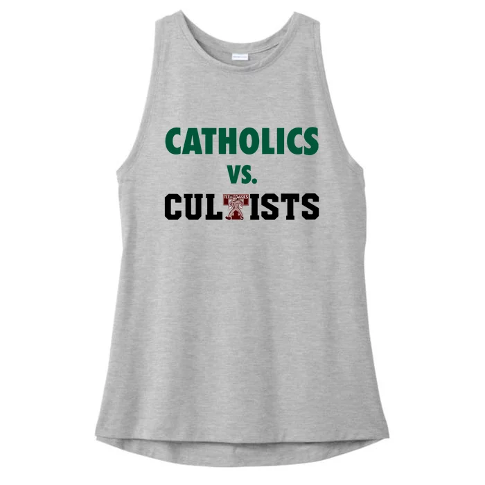 Catholics Vs Cultists Ladies Tri-Blend Wicking Tank