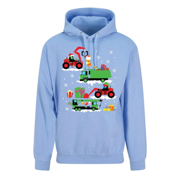 Construction Vehicle Christmas Red Trucks Winter Unisex Surf Hoodie