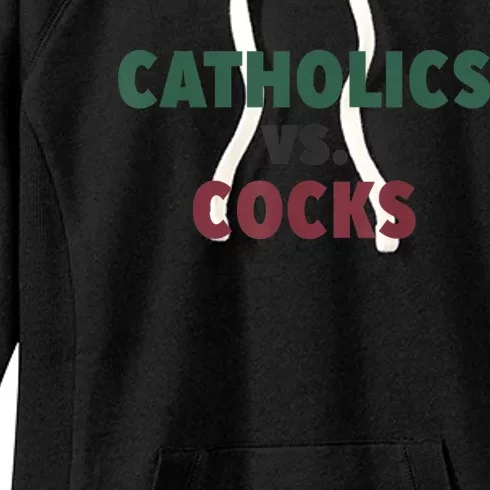 Catholics VS Cocks Funny Religious Women's Fleece Hoodie