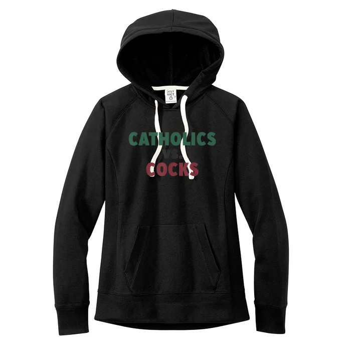 Catholics VS Cocks Funny Religious Women's Fleece Hoodie