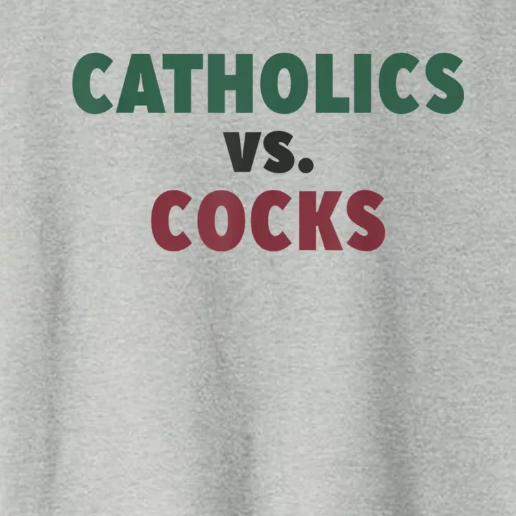 Catholics VS Cocks Funny Religious Women's Crop Top Tee