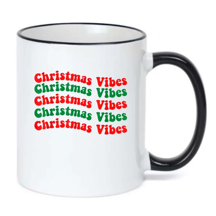 Christmas Vibes Cute Gift Holiday Gift For Christmas Parties Gift Black Color Changing Mug