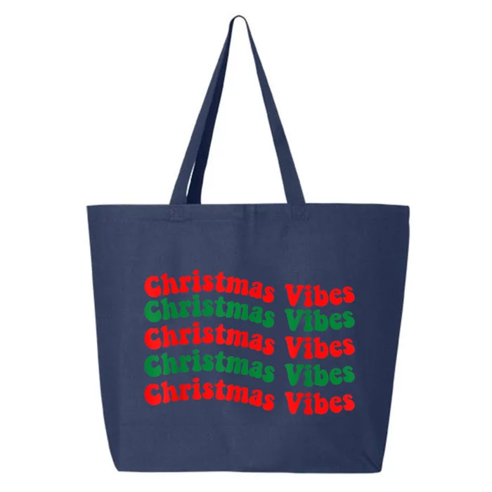 Christmas Vibes Cute Gift Holiday Gift For Christmas Parties Gift 25L Jumbo Tote