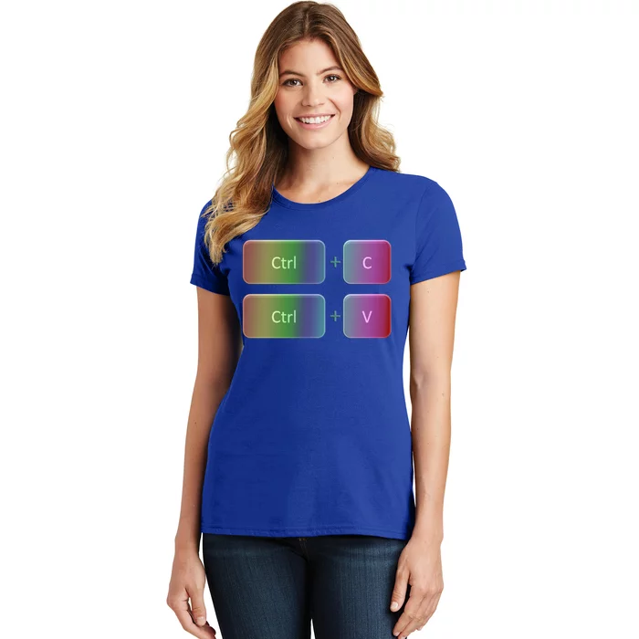 Ctrl V Copy Paste Family Matching Watercolour Gift Women's T-Shirt