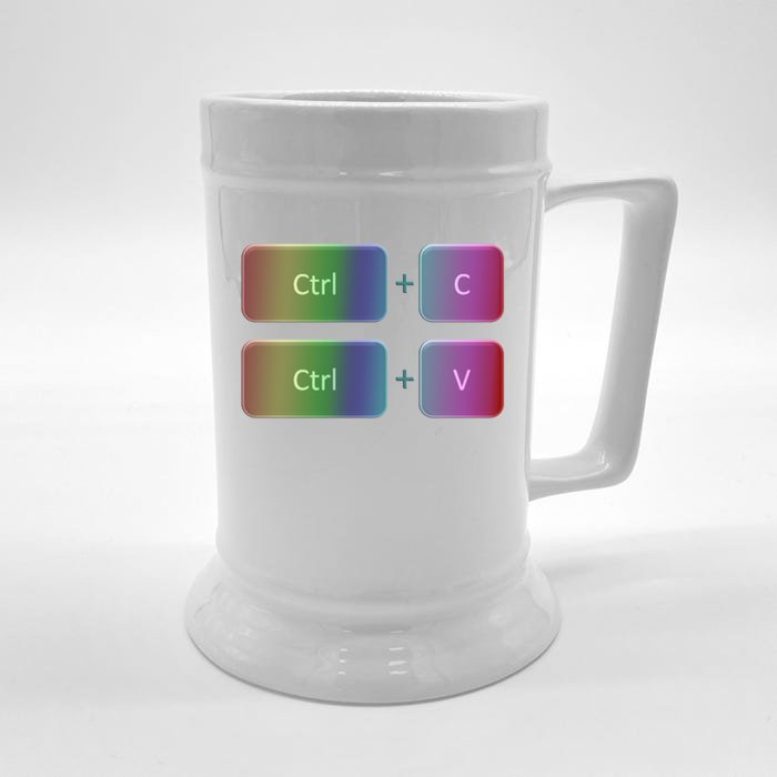 Ctrl V Copy Paste Family Matching Watercolour Gift Front & Back Beer Stein