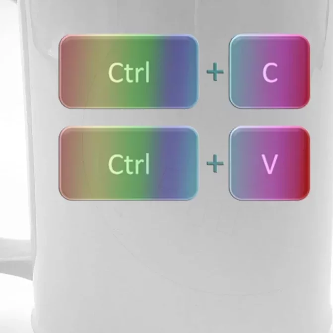 Ctrl V Copy Paste Family Matching Watercolour Gift Front & Back Beer Stein