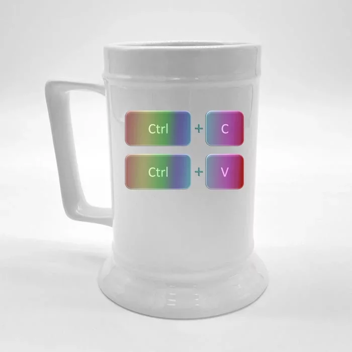 Ctrl V Copy Paste Family Matching Watercolour Gift Front & Back Beer Stein