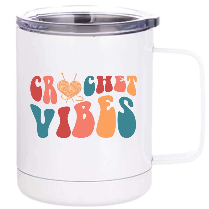 Crochet Vibes Crochet Lover Front & Back 12oz Stainless Steel Tumbler Cup