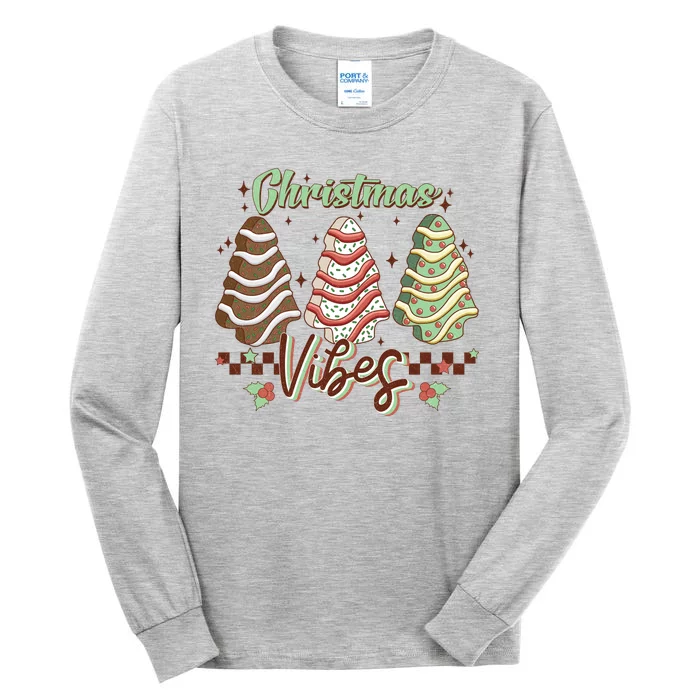 Christmas Vibes Cookie Tree Retro Tall Long Sleeve T-Shirt