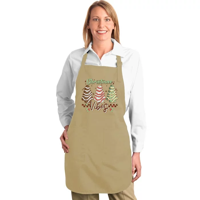 Christmas Vibes Cookie Tree Retro Full-Length Apron With Pocket