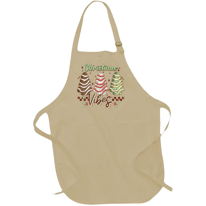 Christmas Vibes Cookie Tree Retro Full-Length Apron With Pocket