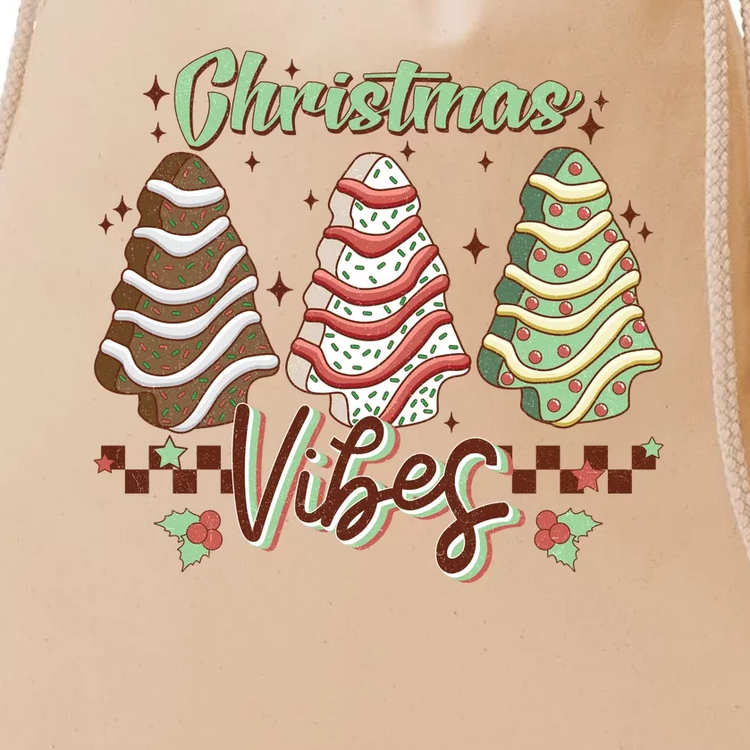 Christmas Vibes Cookie Tree Retro Drawstring Bag