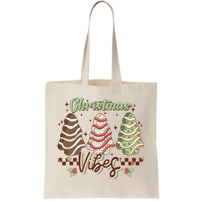 Christmas Vibes Cookie Tree Retro Tote Bag