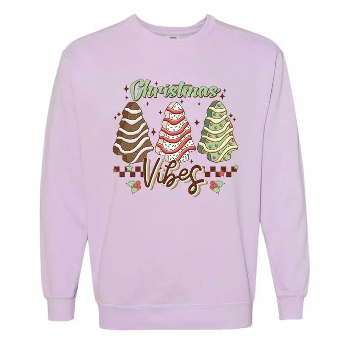 Christmas Vibes Cookie Tree Retro Garment-Dyed Sweatshirt