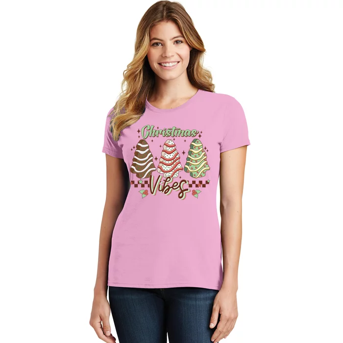 Christmas Vibes Cookie Tree Retro Women's T-Shirt