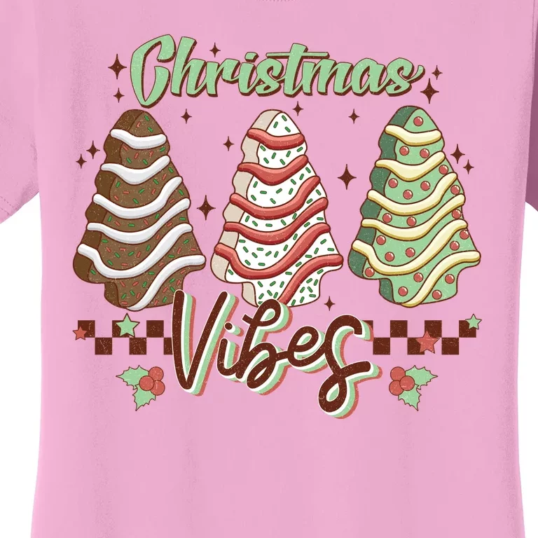 Christmas Vibes Cookie Tree Retro Women's T-Shirt