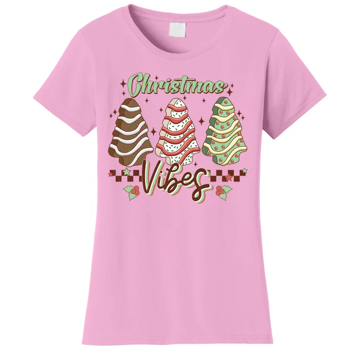 Christmas Vibes Cookie Tree Retro Women's T-Shirt