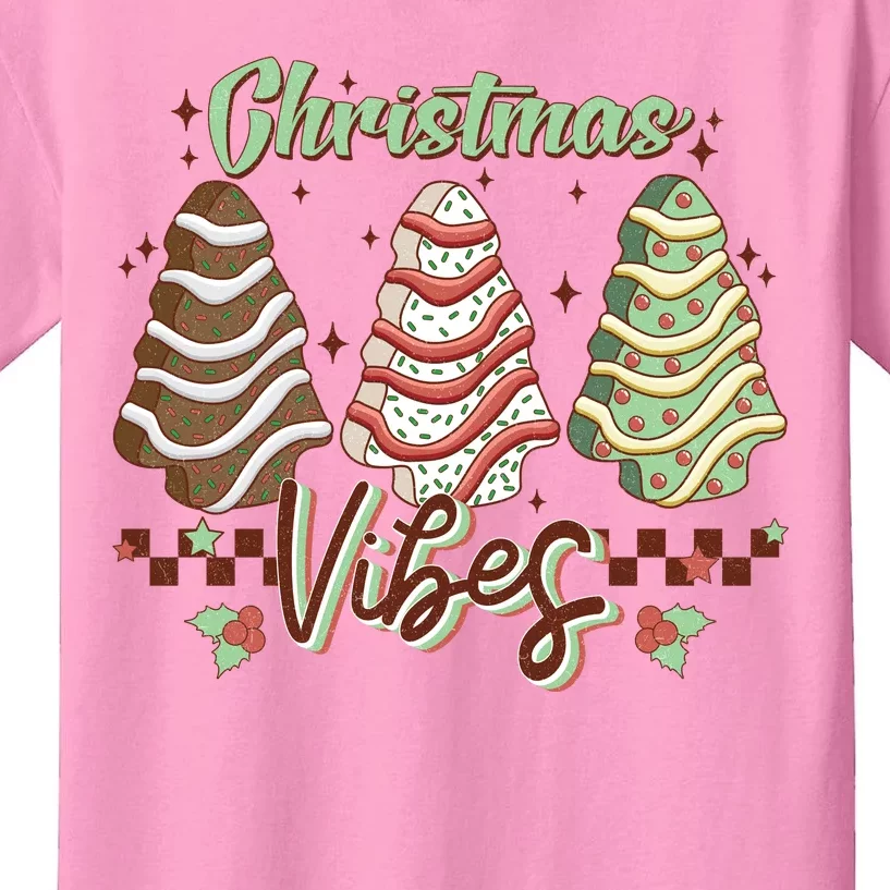 Christmas Vibes Cookie Tree Retro Kids T-Shirt