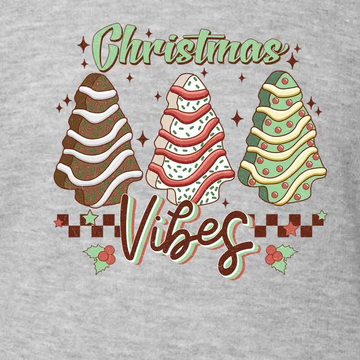 Christmas Vibes Cookie Tree Retro Toddler Sweatshirt