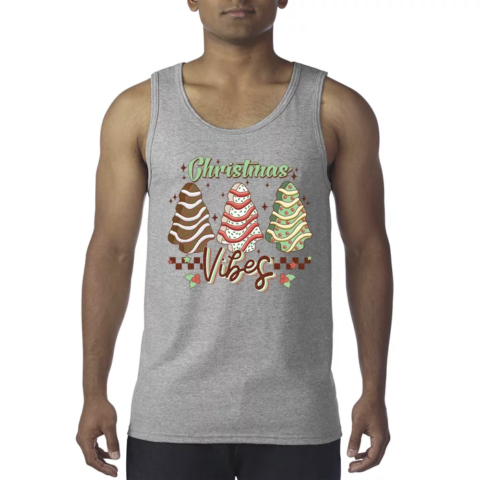 Christmas Vibes Cookie Tree Retro Tank Top