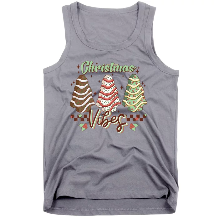 Christmas Vibes Cookie Tree Retro Tank Top