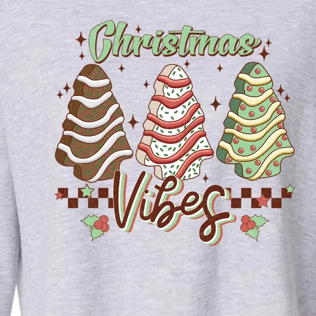 Christmas Vibes Cookie Tree Retro Cropped Pullover Crew