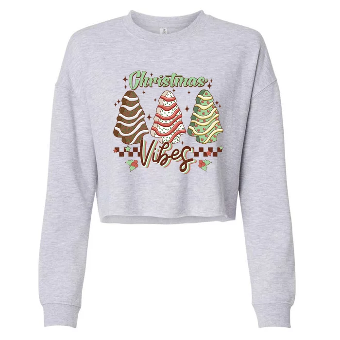 Christmas Vibes Cookie Tree Retro Cropped Pullover Crew