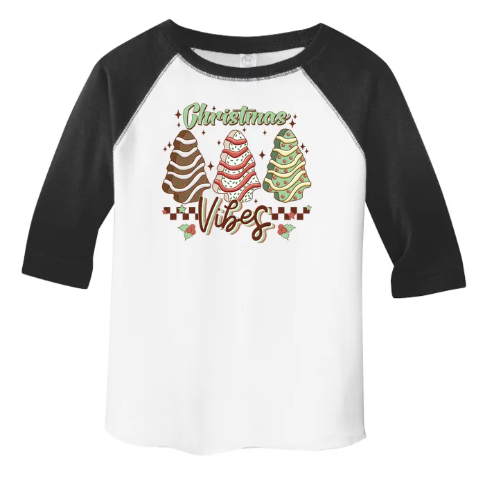 Christmas Vibes Cookie Tree Retro Toddler Fine Jersey T-Shirt