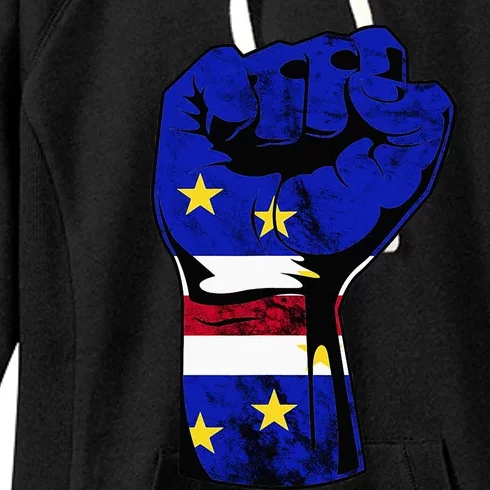 Cape Verde Cape Verdean Flag Power Handfist Cabo Pride Women's Fleece Hoodie