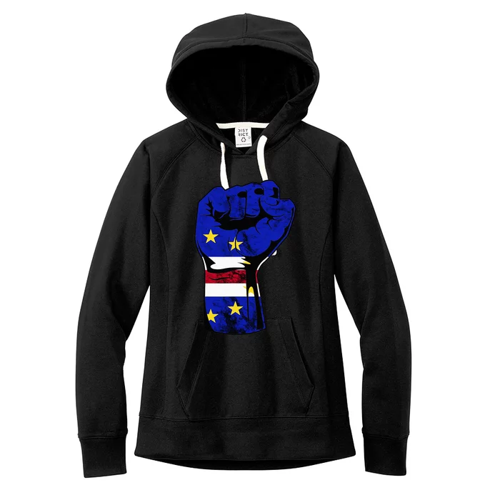 Cape Verde Cape Verdean Flag Power Handfist Cabo Pride Women's Fleece Hoodie