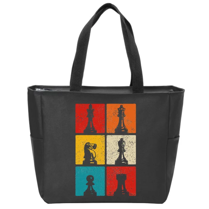 Chess Vintage Chess Master Club Chess Player Zip Tote Bag