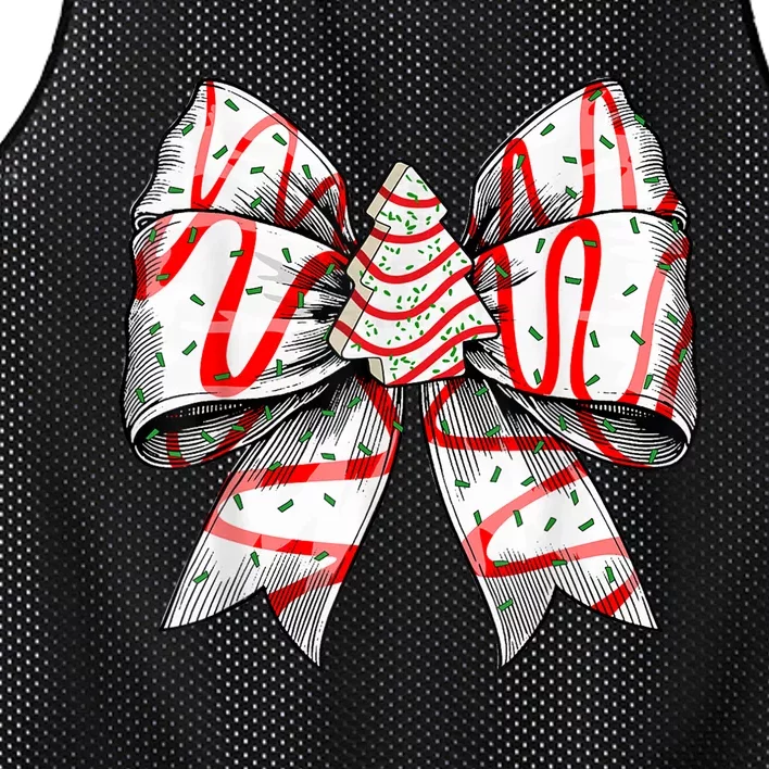 Christmas Vibes Coquette Bow Christmas Tree Cake Gift Mesh Reversible Basketball Jersey Tank