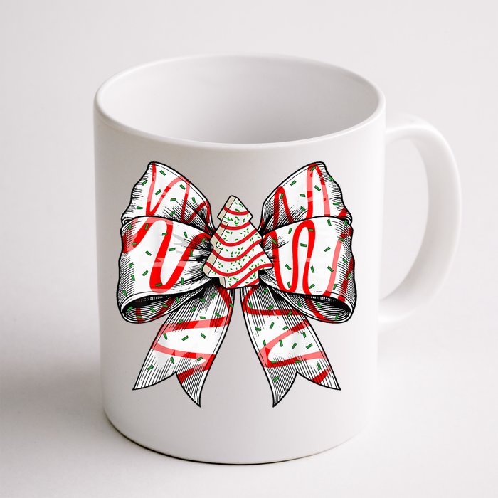 Christmas Vibes Coquette Bow Christmas Tree Cake Gift Front & Back Coffee Mug