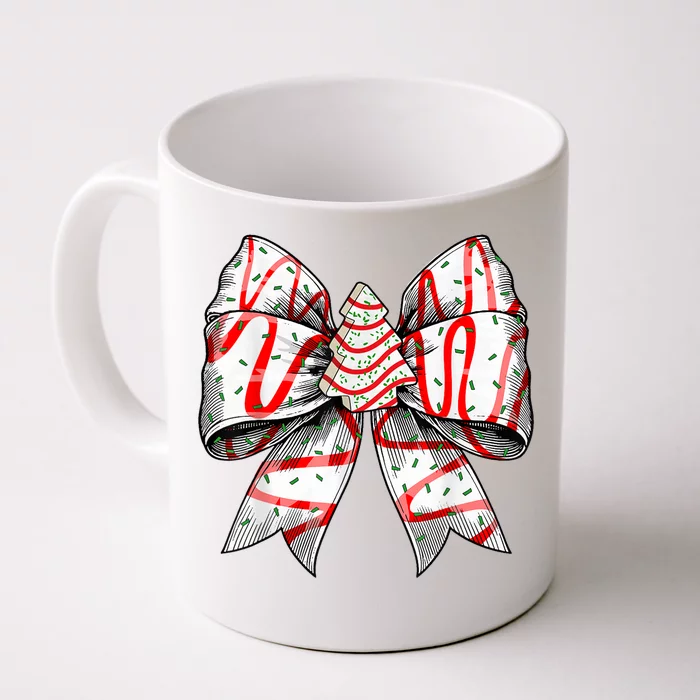 Christmas Vibes Coquette Bow Christmas Tree Cake Gift Front & Back Coffee Mug