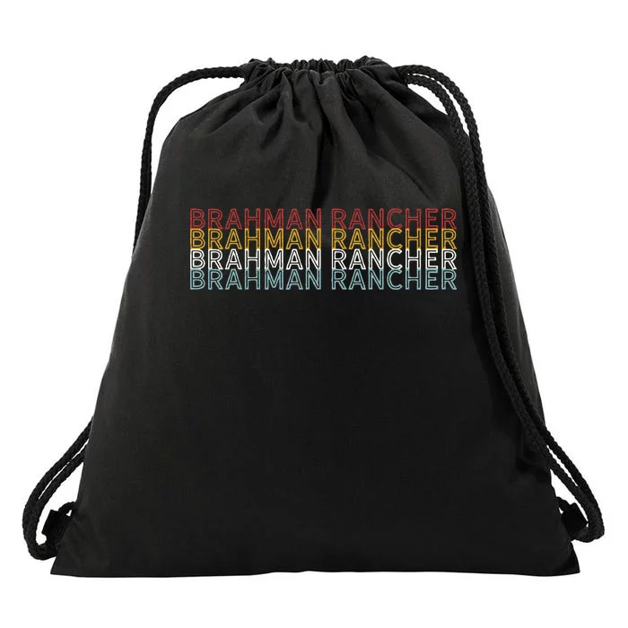 Cattle Vintage Cow Brahman Rancher Drawstring Bag