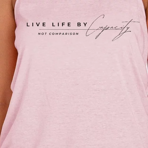 Capacity V. Comparison Inspirational And Motivational Quote Women's Knotted Racerback Tank