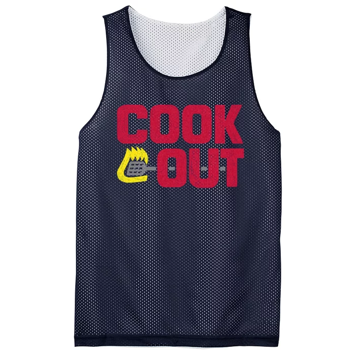 Cookout Vintage Chalk Texture Red Gray Mesh Reversible Basketball Jersey Tank