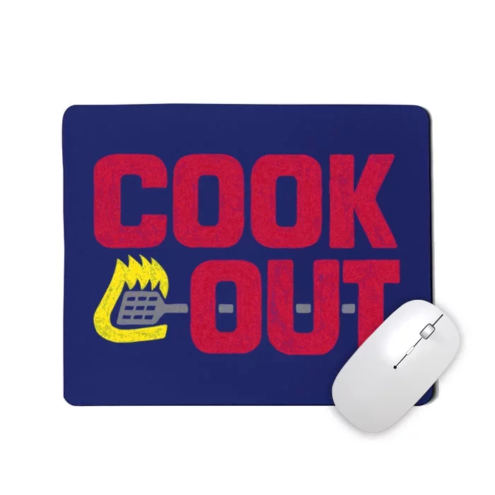 Cookout Vintage Chalk Texture Red Gray Mousepad