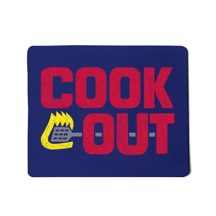 Cookout Vintage Chalk Texture Red Gray Mousepad