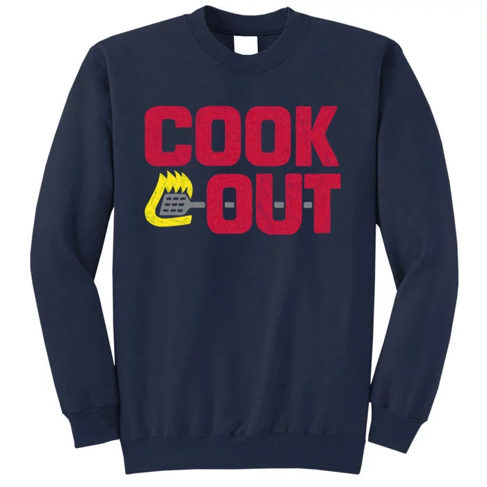 Cookout Vintage Chalk Texture Red Gray Tall Sweatshirt