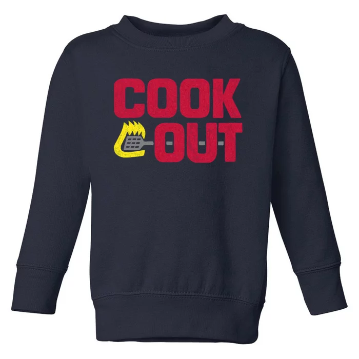 Cookout Vintage Chalk Texture Red Gray Toddler Sweatshirt