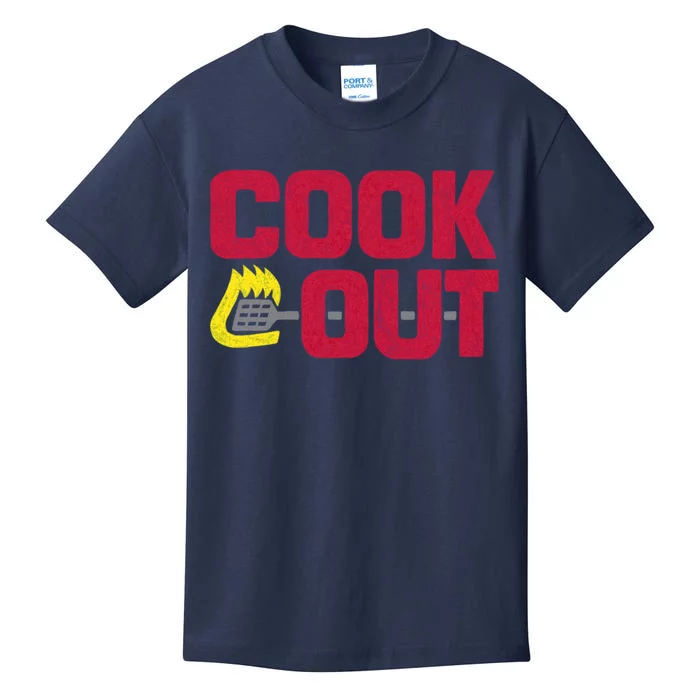 Cookout Vintage Chalk Texture Red Gray Kids T-Shirt