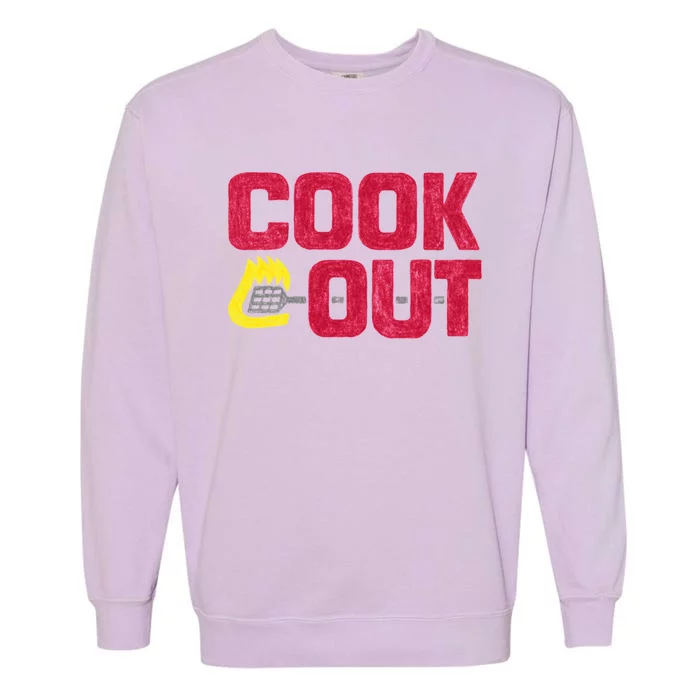 Cookout Vintage Chalk Texture Red Gray Garment-Dyed Sweatshirt