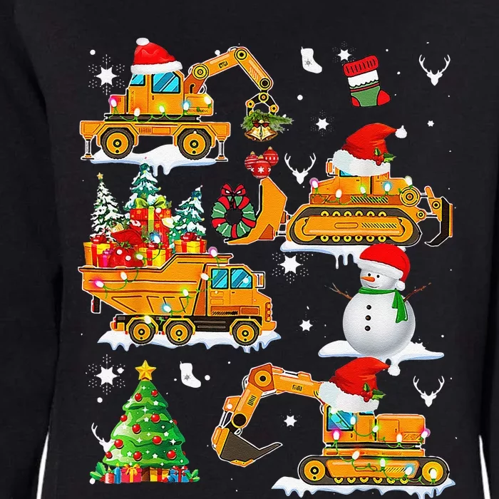 Construction Vehicle Christmas Trucks Winter Womens California Wash Sweatshirt